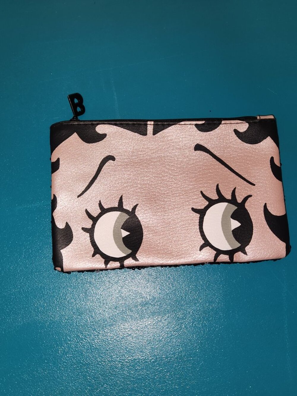 Ipsy Betty Boop Black Sequin Makeup Bag Cosmetic Pouch Zipper Case
